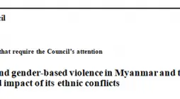 Sexual and Gender-based Violence in Myanmar and the Gendered Impact of Its Ethnic Conflicts – A/HRC/42/CRP.4