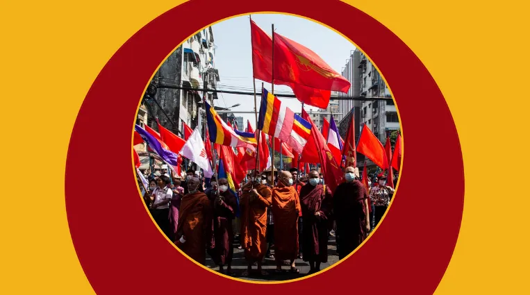 စစ်အာဏာရှင်ဖြုတ်ချရေး လူဝတ်လဲ၍ PDF ထဲဝင်သည့် သံဃာအရေအတွက်တိုးလာ