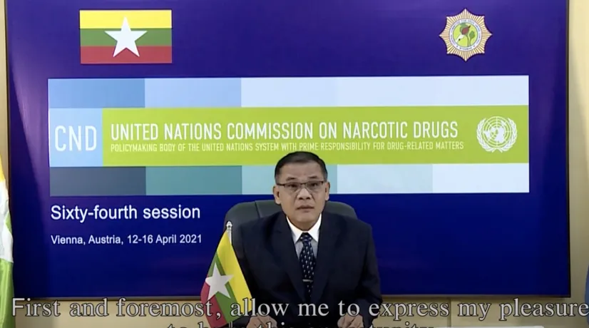 Myanmar general’s speech at UN drug policy conference draws outrage
